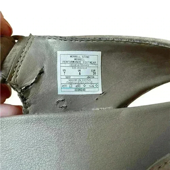Merrell Around Town Sunvue Leather Strap Sandals in Stone Size 7 Comfort Shoes - Picture 8 of 11